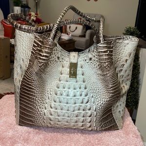 Detailed Brahmin snakeskin purse